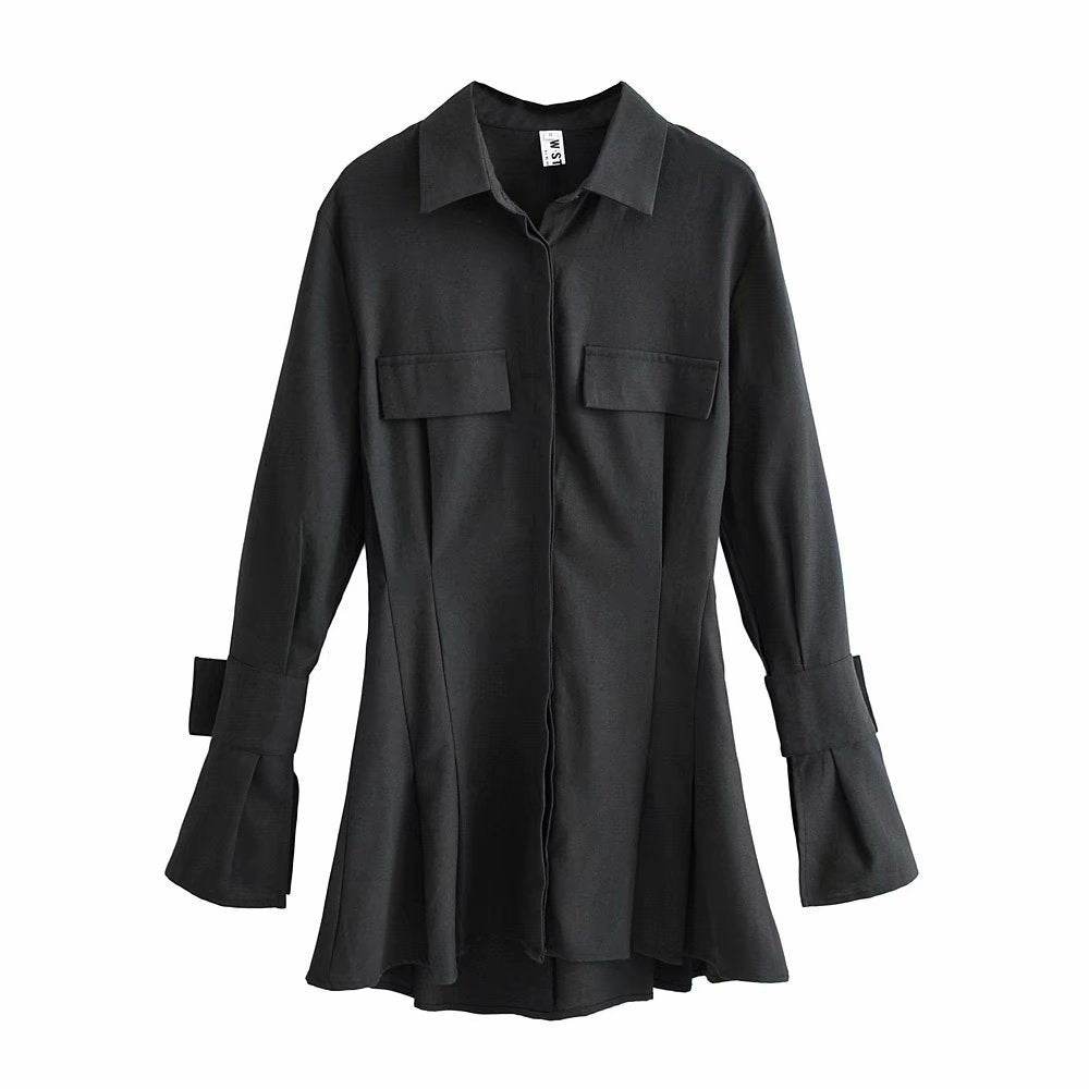 Waist shirt dress - Mubimart
