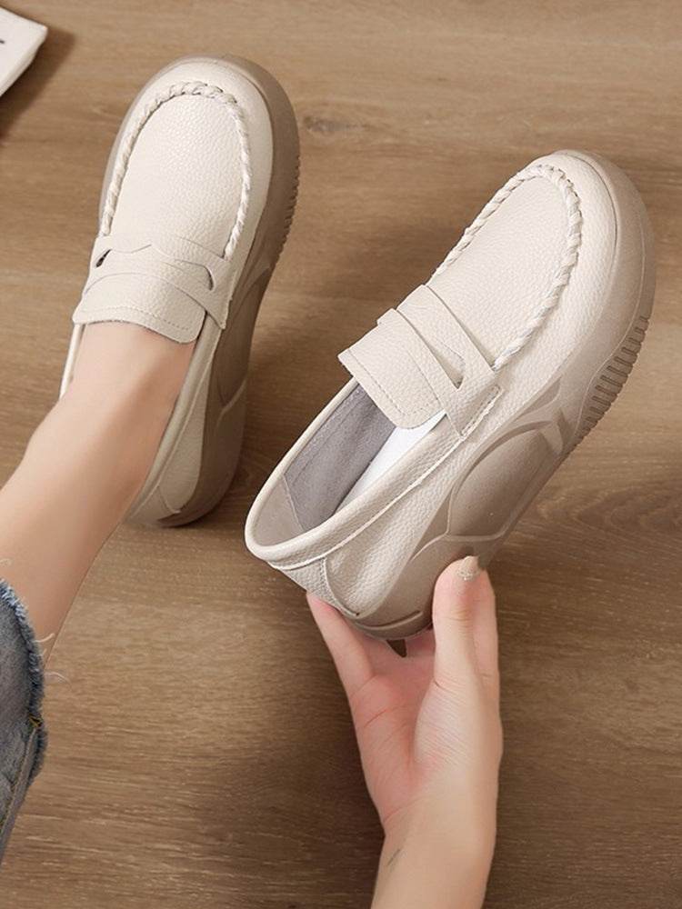 Women's Fashion Thick Bottom Soft Bottom Work Shoes - Mubimart