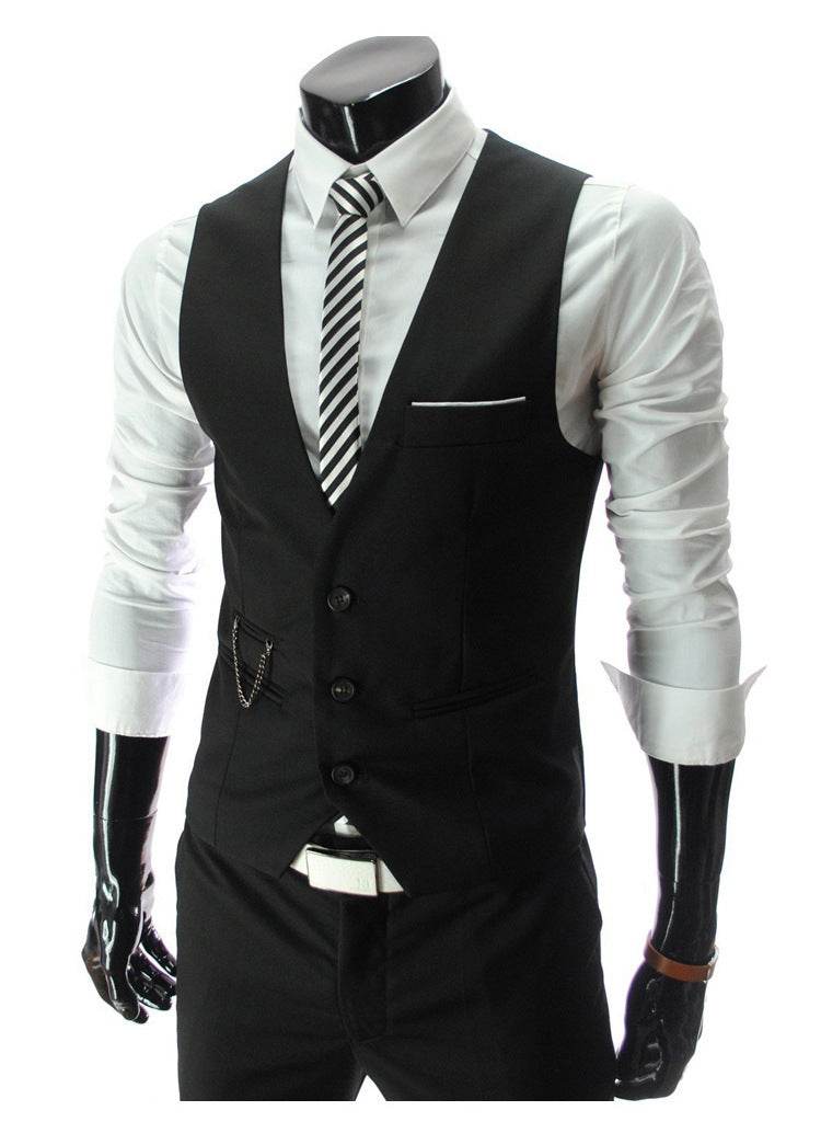 Men's Suit Vest Hairstylist Korean Style Slim - Mubimart