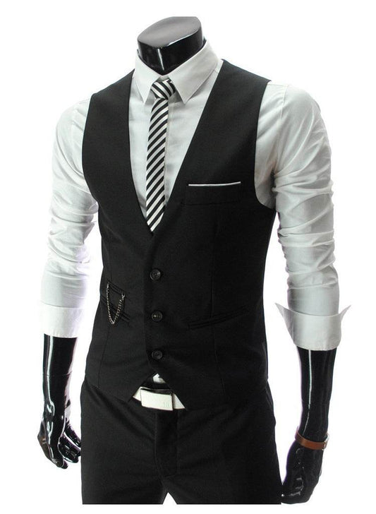 Men's Suit Vest Hairstylist Korean Style Slim - Mubimart