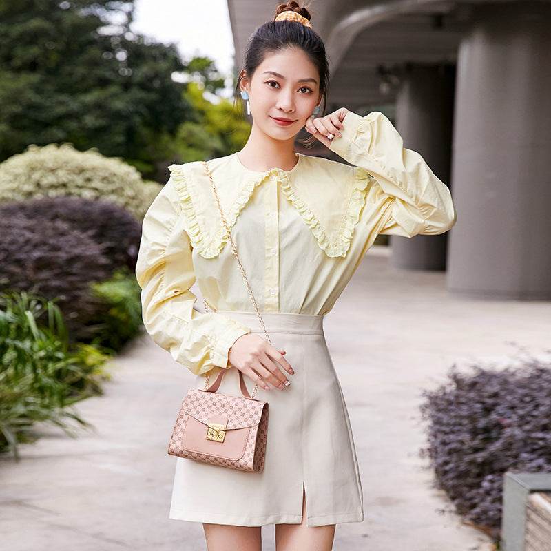 Stitching Women Summer Shoulder Crossbody Bag - Mubimart