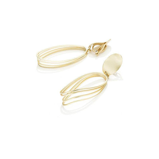 Women's matte metal hoop earrings - Mubimart