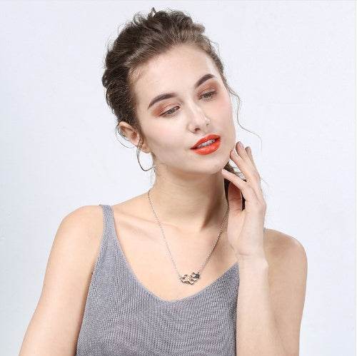 X & P Charm Fashion Silver necklaces for Women Girl Heart Honeycomb Bee pendant choker necklace Gift Prom Party Animal - Mubimart