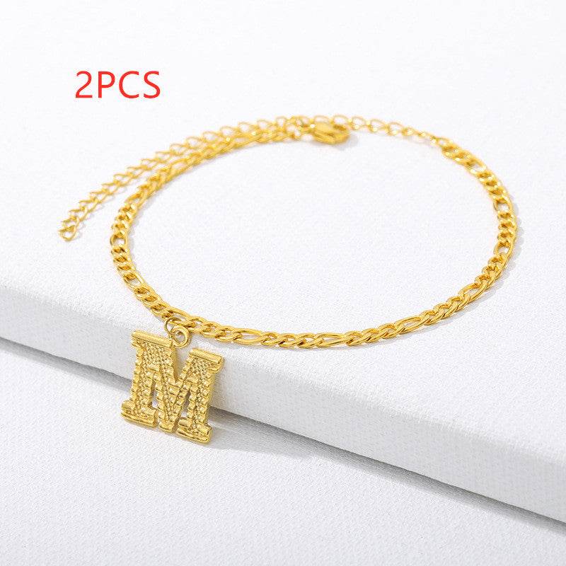 26 English alphabet anklets - Mubimart