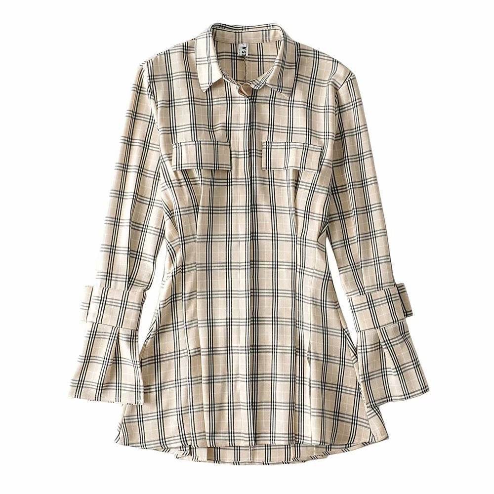 Waist shirt dress - Mubimart