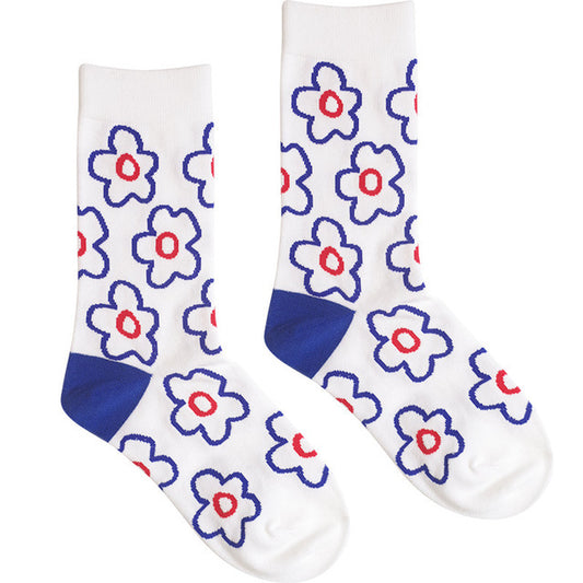 Cute cartoon flower socks cotton girl in stockings