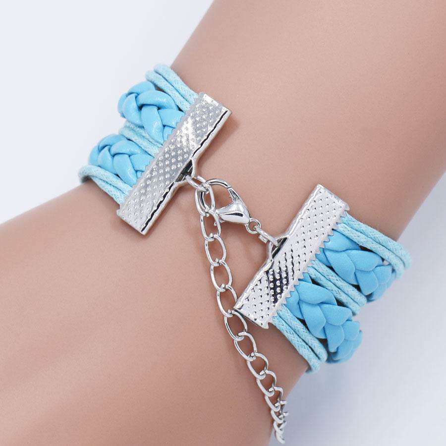 Multi-layered gemstone wolf bracelet - Mubimart