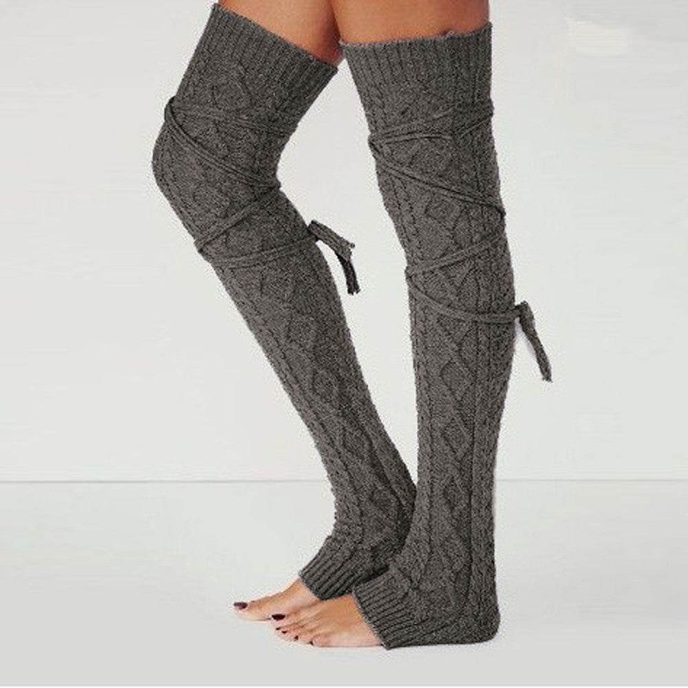 Solid color knee socks - Mubimart