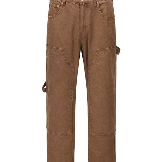 Men's American Retro Khaki Hip-hop Overalls - Mubimart