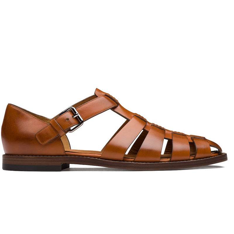 Colorblock Men's Sandal Stitched Faux Leather - Mubimart