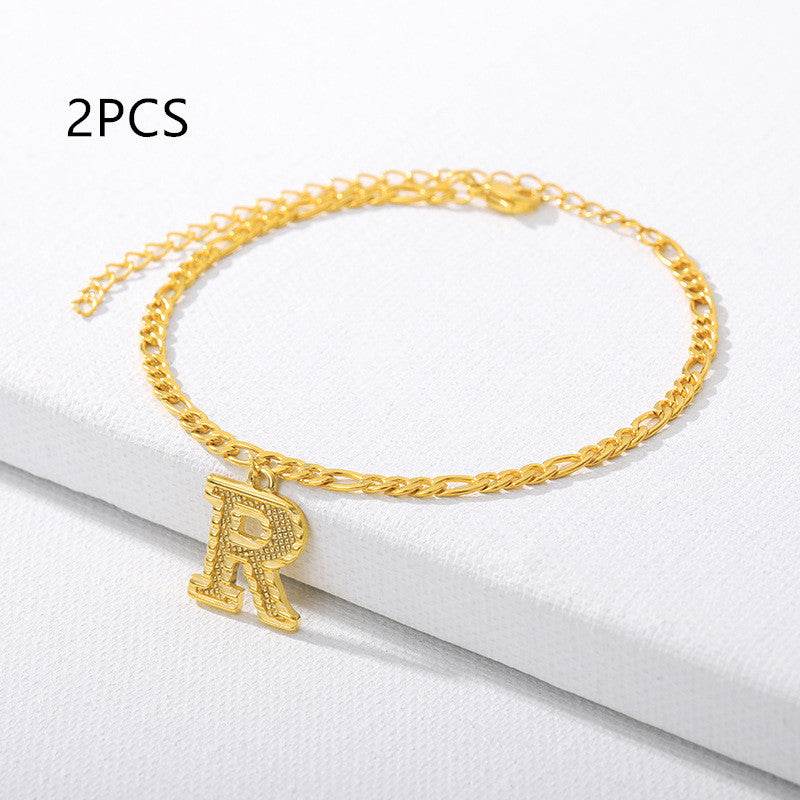26 English alphabet anklets - Mubimart