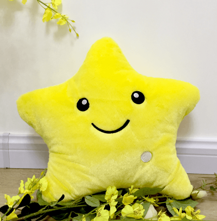 34CM Unique Toy Luminous Pillow Vivid Star Design LED Light Colorful Cushion Stars Plush Pillow Toys Gift For Kids Children Girl - Mubimart
