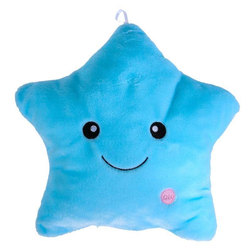 34CM Unique Toy Luminous Pillow Vivid Star Design LED Light Colorful Cushion Stars Plush Pillow Toys Gift For Kids Children Girl - Mubimart