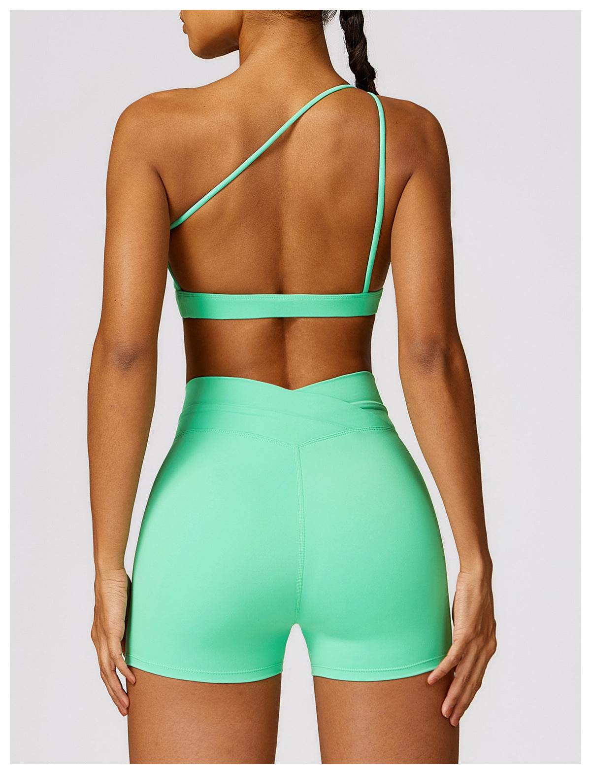 Women's One-shoulder Beauty Back Yoga Bra Quick-drying Workout Top - Mubimart