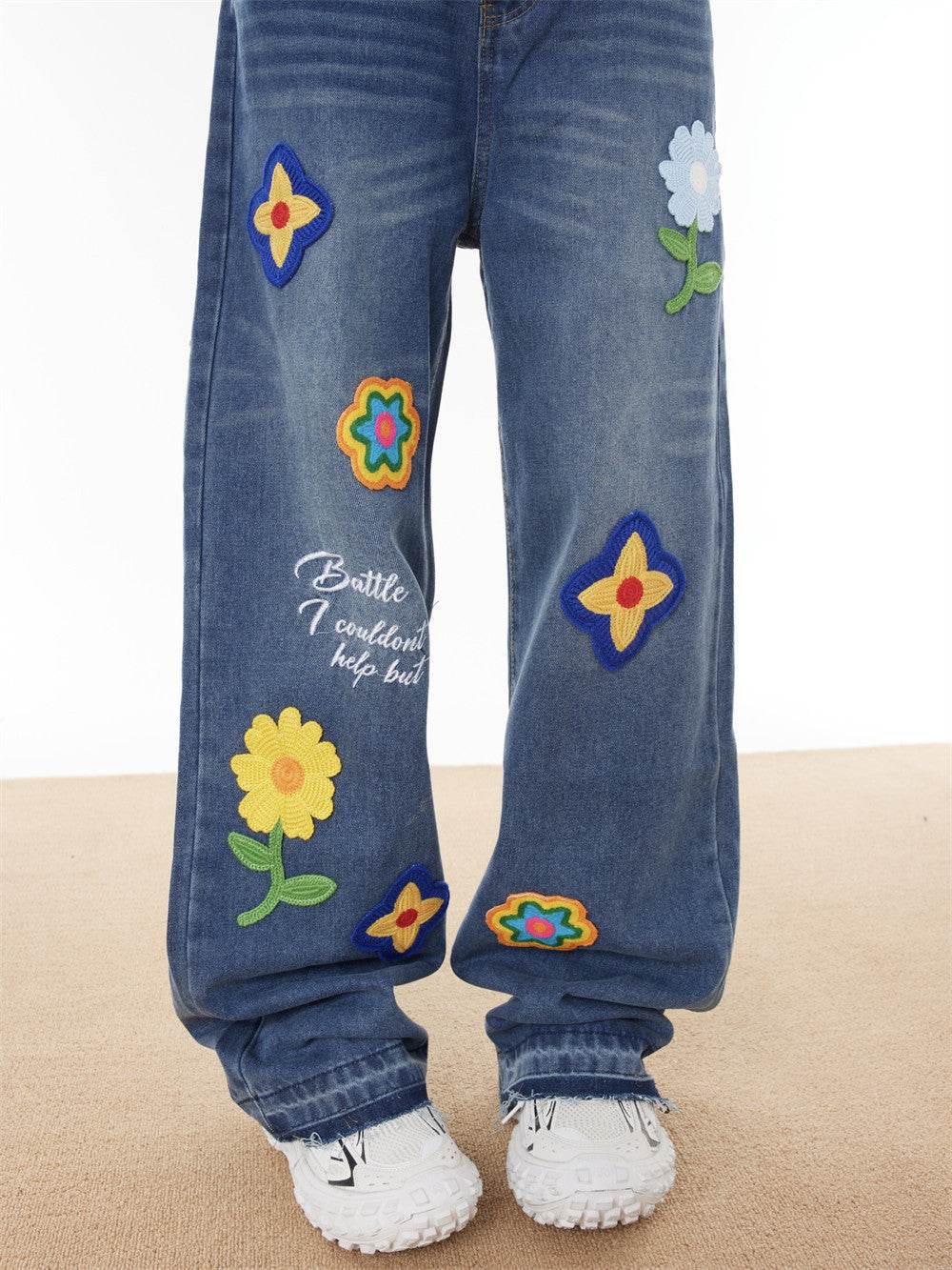 Washed Loose Wide-leg Jeans For Men And Women - Mubimart