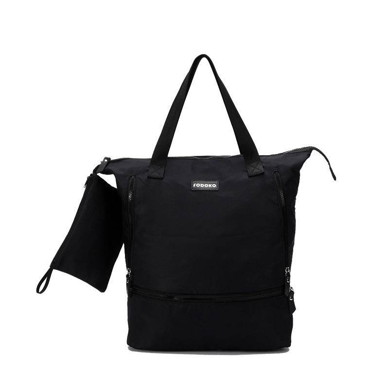 Canvas gym bag sports bag large capacity duffel bag portable yoga bag - Mubimart