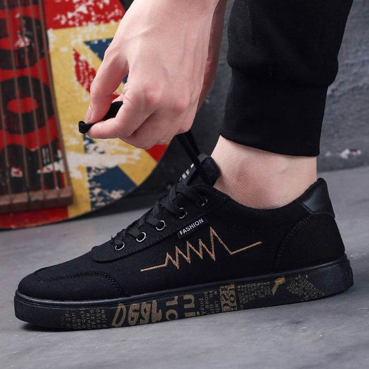 Men's canvas shoes sports casual men's shoes flat shoes men - Mubimart