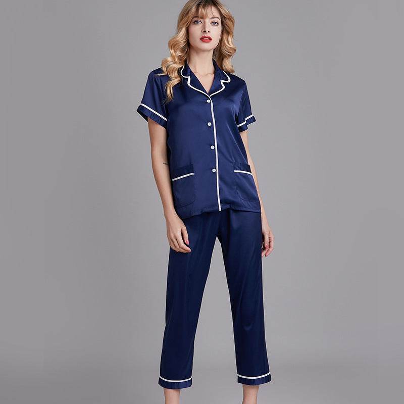 Summer large Pajama two piece suit - Mubimart