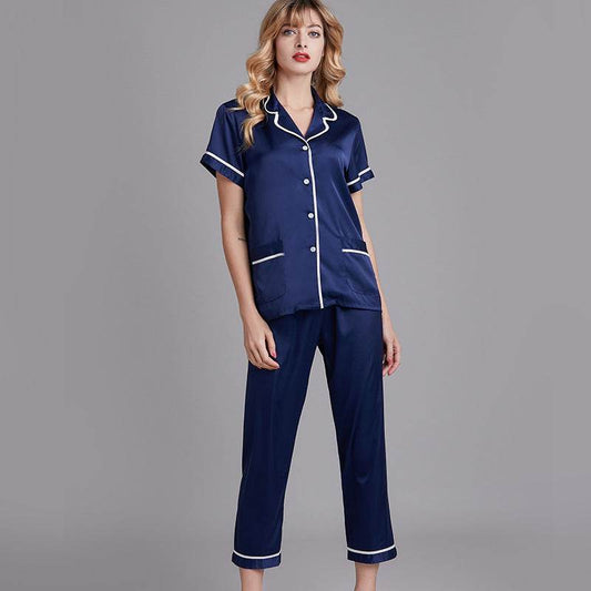 Summer large Pajama two piece suit - Mubimart