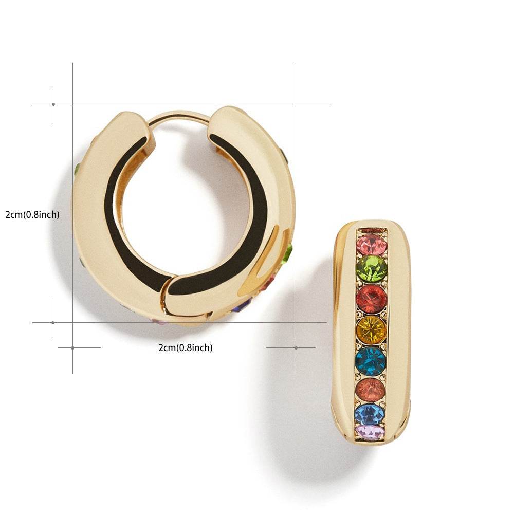 Diamond single hoop earrings - Mubimart