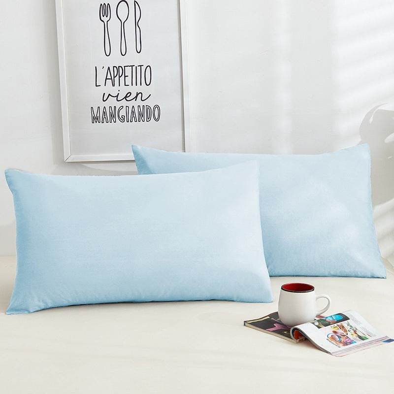 Pure Color Cotton Pillowcases A Pair Of Hotel Hotel Cotton 48X74CM - Mubimart