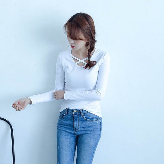 Bottoming shirt women long sleeve plus size women - Mubimart