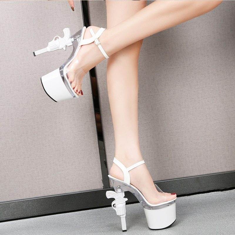 Muffin Sandals Super High Heels Transparent High Heels - Mubimart