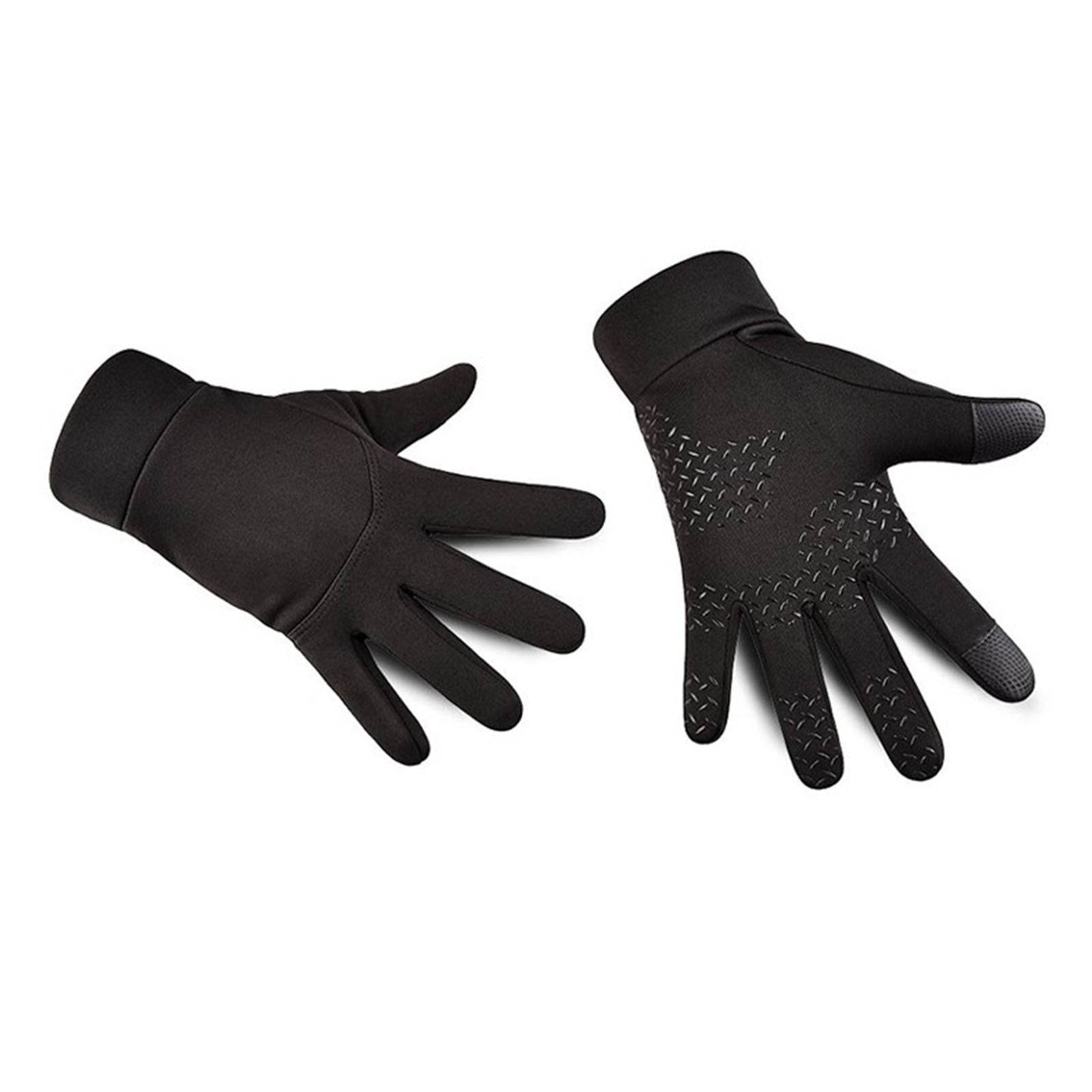 Winter Men Gloves Touch Screen Windproof Waterproof Brushed Gloves For Outdoor Sports Activities Skiing Black L - Mubimart
