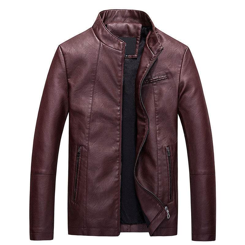 Men's leather PU leather jacket - Mubimart