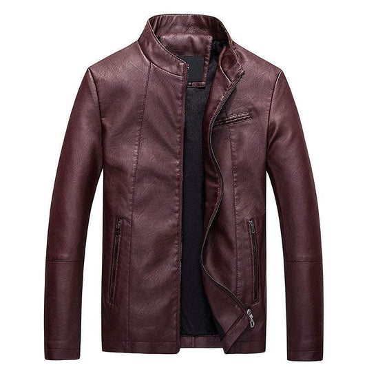 Men's leather PU leather jacket - Mubimart