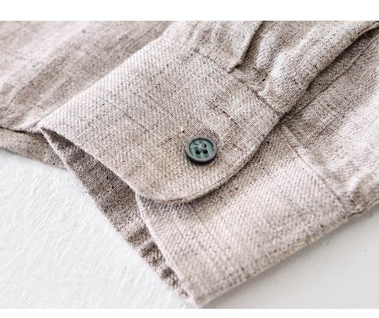 Pure Linen Shirt Men's Long Sleeve Shirt - Mubimart