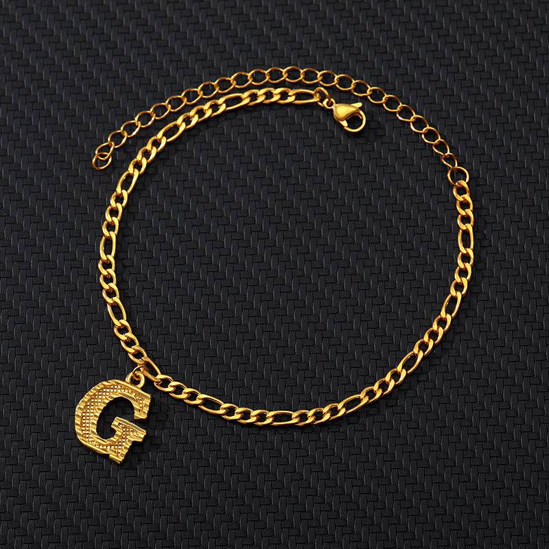 26 English alphabet anklets - Mubimart