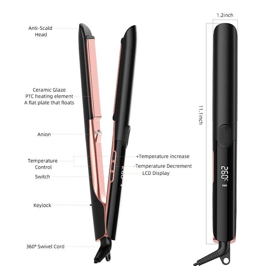 Hair Straightener Anion Hair Straighter Hair Curler - Mubimart