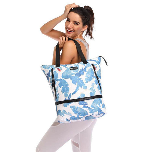 Canvas gym bag sports bag large capacity duffel bag portable yoga bag - Mubimart