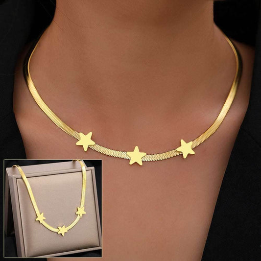 Stainless Steel Necklaces Gothic Blade Snake Chains Stars Choker Statement Light Luxury Temperament Necklace For Women Jewelry - Mubimart