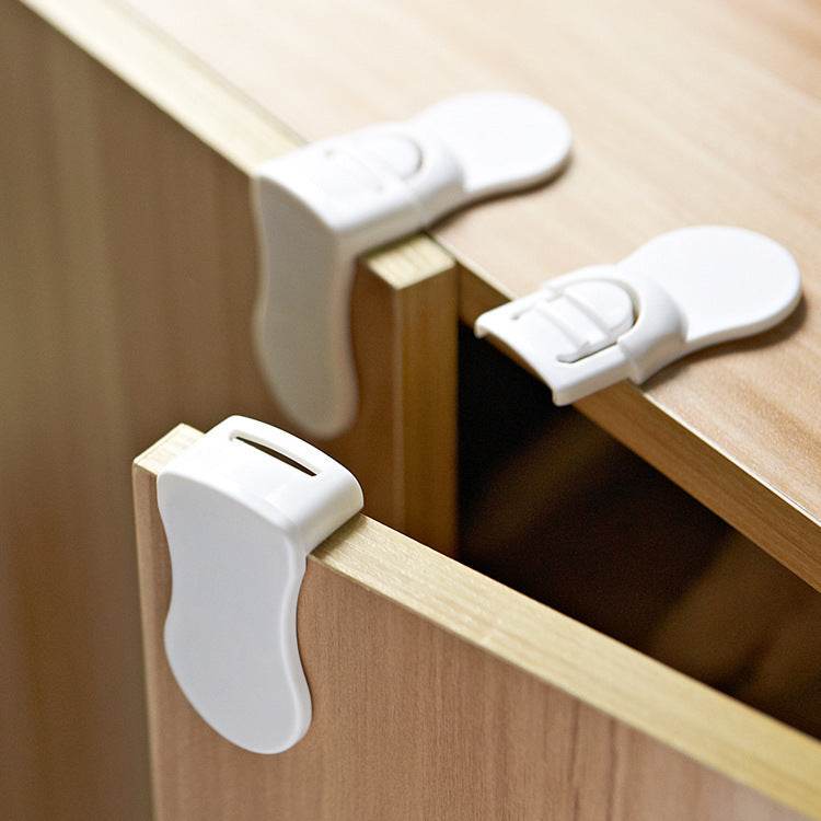 Children's Right-angle Safety Lock Anti-pinch Refrigerator Cabinet Door Lock - Mubimart