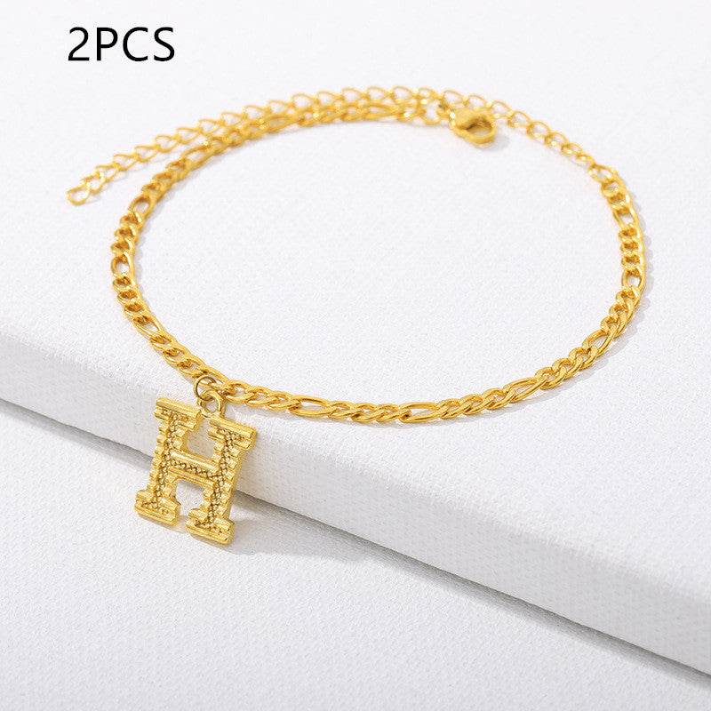 26 English alphabet anklets - Mubimart