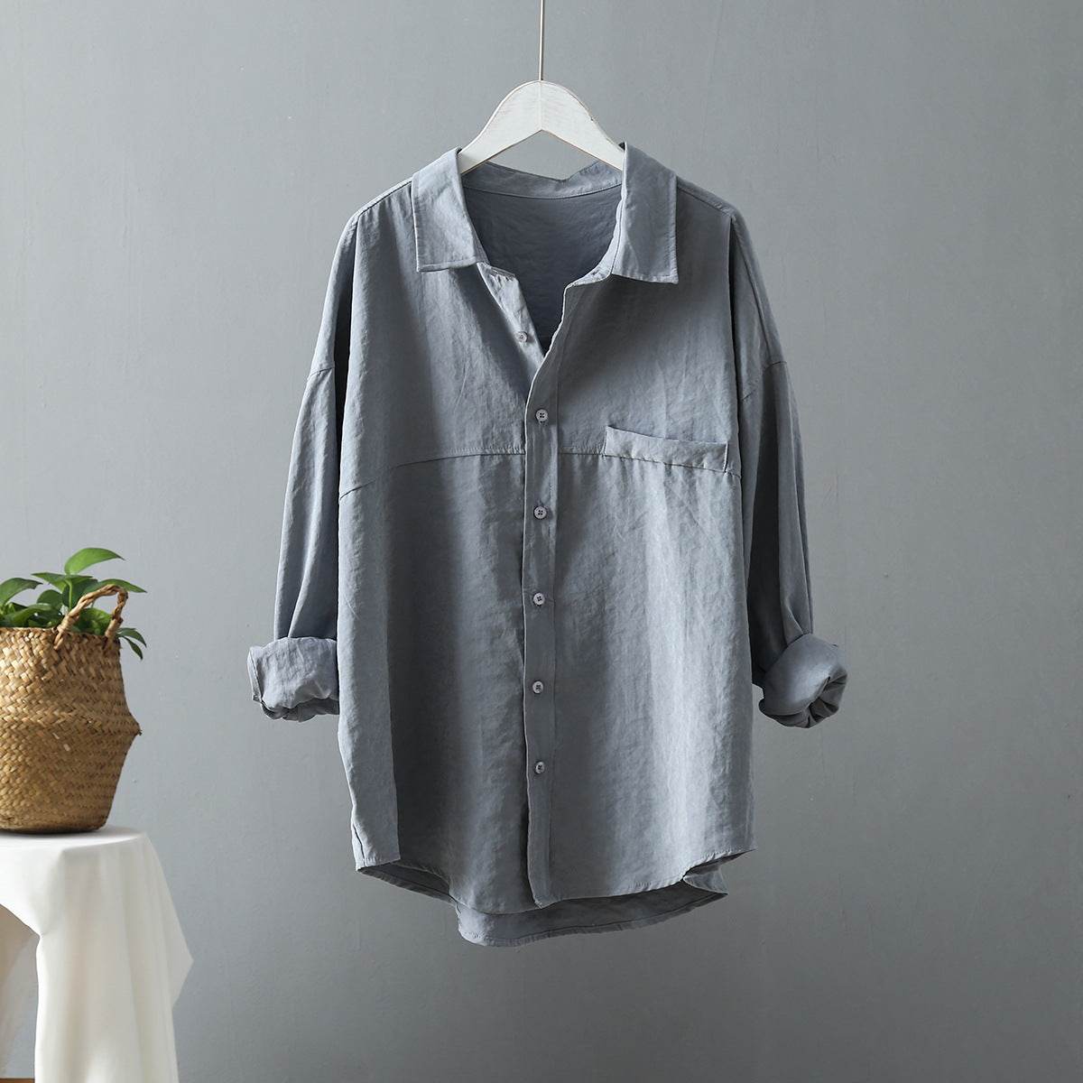 Women's shirt jacket loose Hong Kong style shirt women - Mubimart
