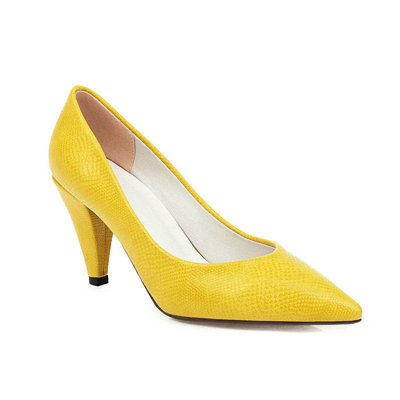 Women's Work Shoes Professional Cone-shaped Heel Pointed High Heels - Mubimart