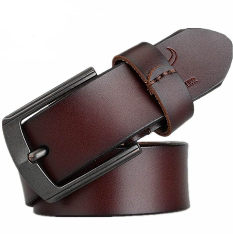 Dynamic buckle leather belt belt - Mubimart