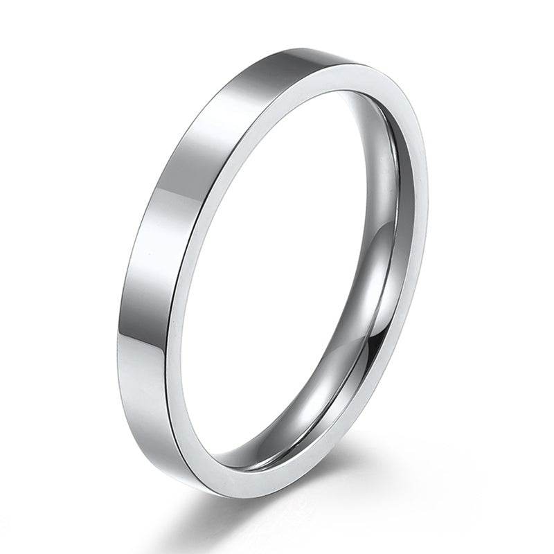 3mm Stainless Steel Stackable Ring Plain Wedding Band for Women Men - Mubimart