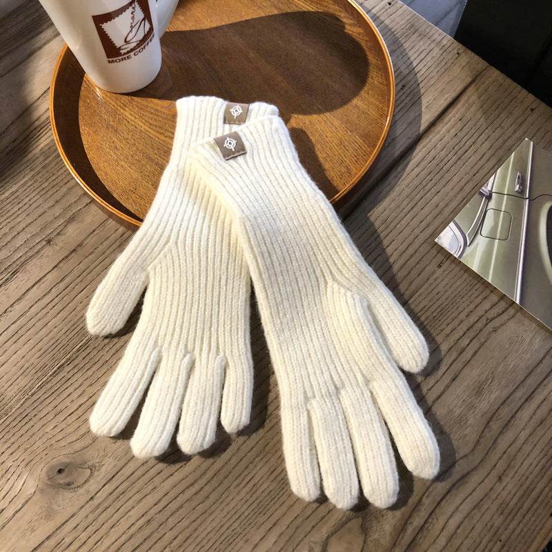 Winter Solid Color Knitted Gloves For Men And Women - Mubimart
