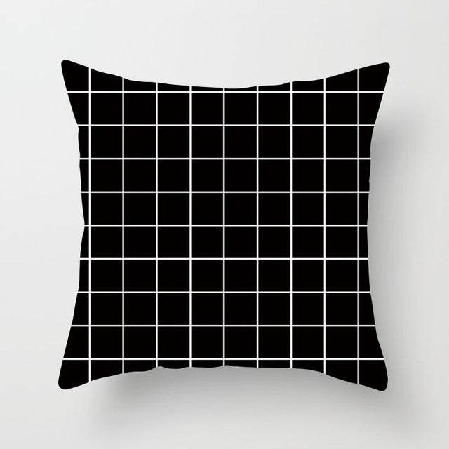 Black and white polyester pillowcases - Mubimart
