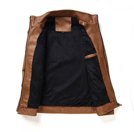 Motorcycle leather jacket - Mubimart