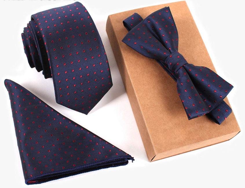 Slim Necktie Set Men Three-piece bow tie - Mubimart