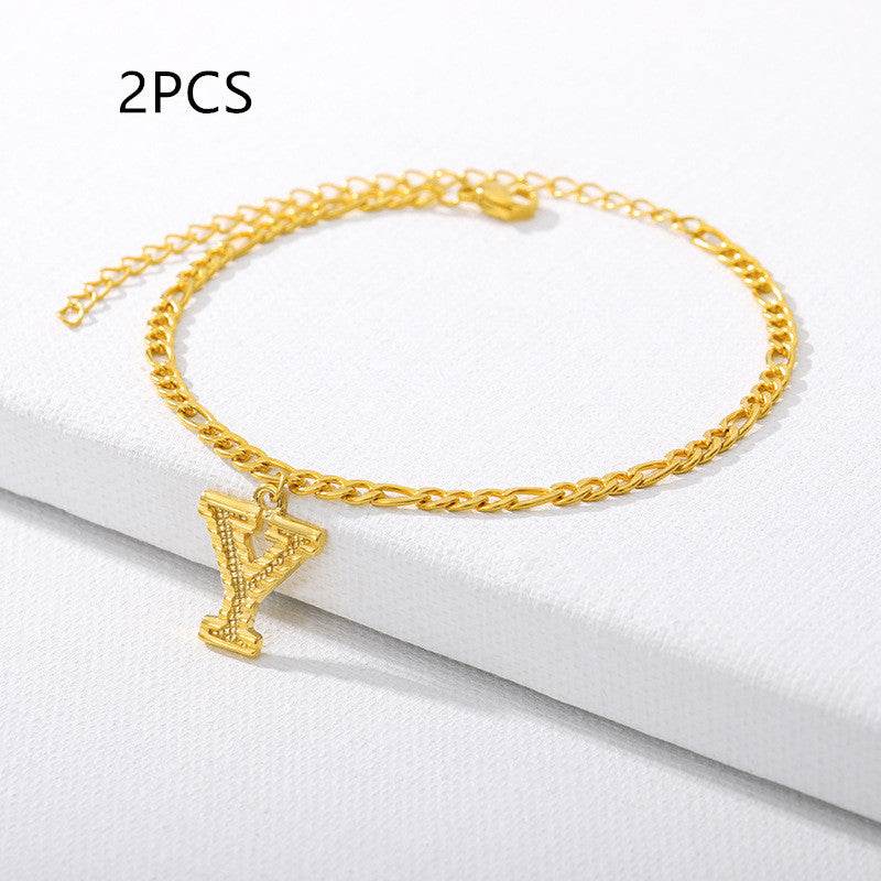 26 English alphabet anklets - Mubimart