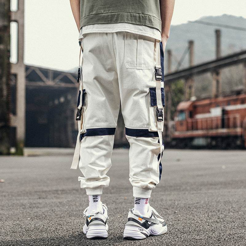 Pocket Contrast Cargo Pants - Mubimart
