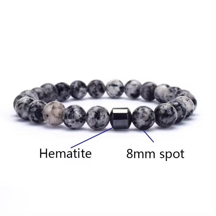 Natural Gemstone Bracelet Vintage Stone Beads Men Women Jewelry - Mubimart
