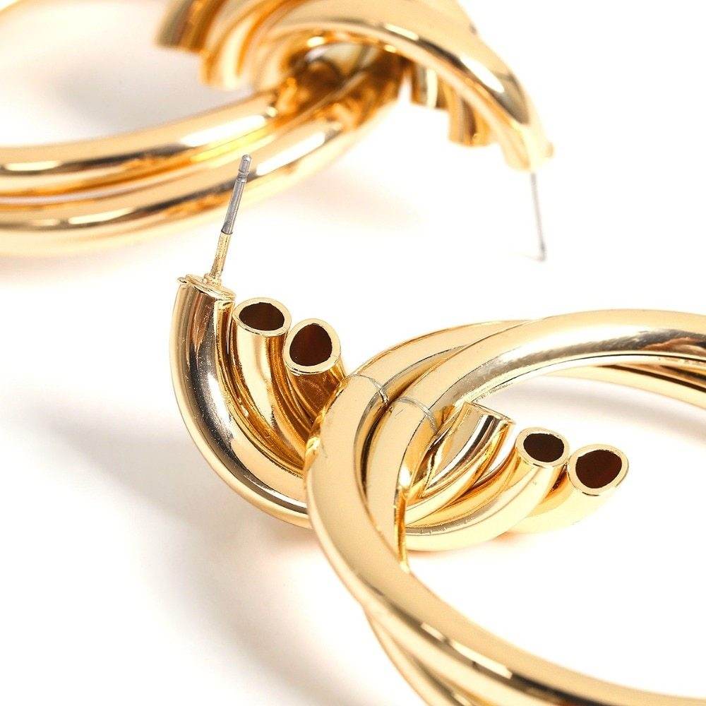 Alloy hoop earrings - Mubimart