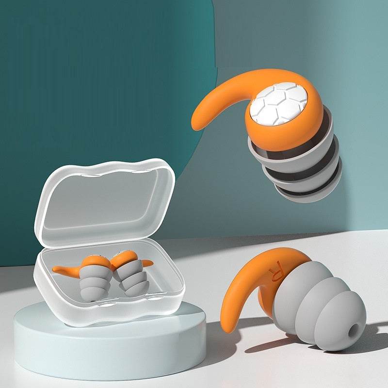 Sleeping And Swimming Waterproof Three-layer Silent Silicone Soundproof And Noise-reducing Earplug - Mubimart